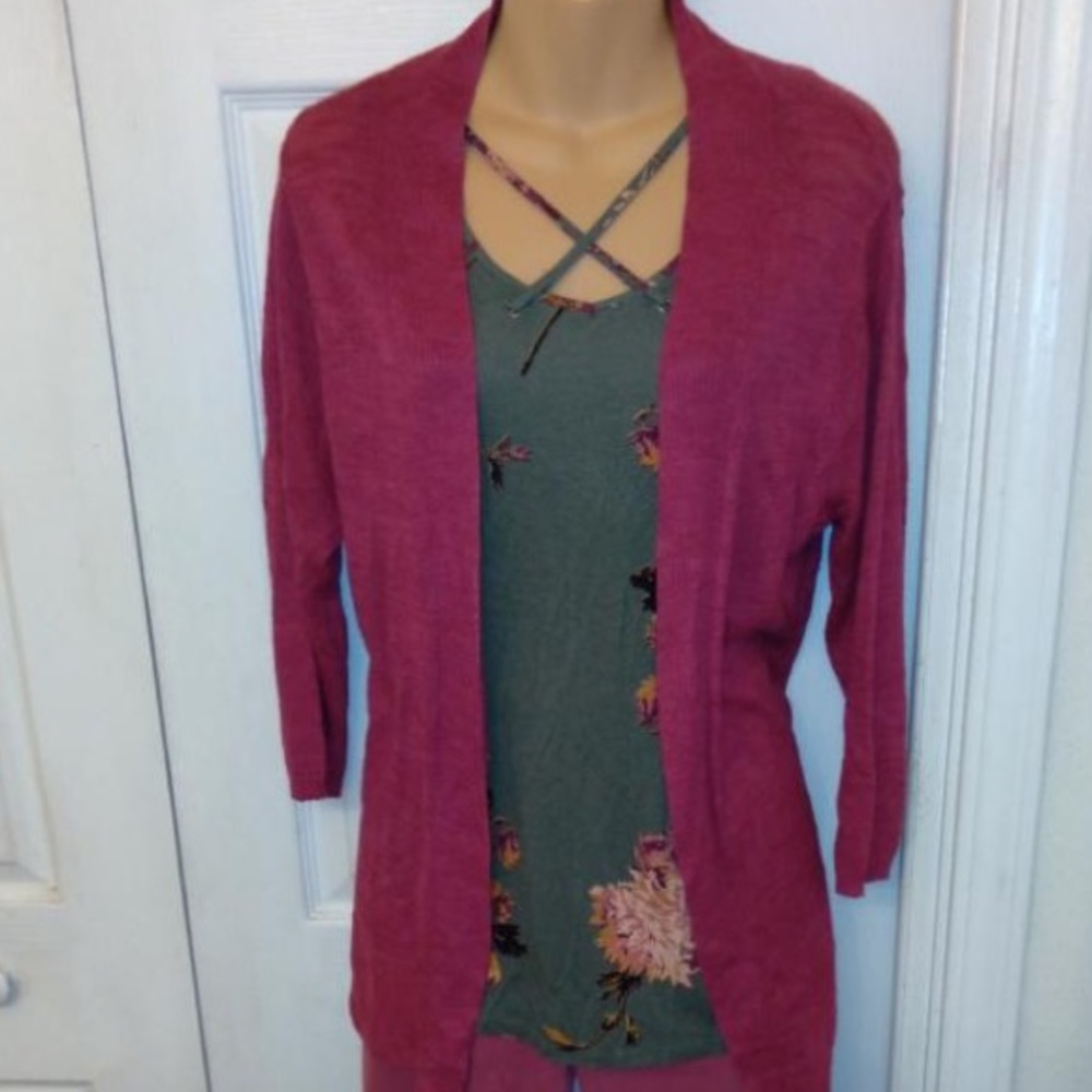 Red Violet red cardigan